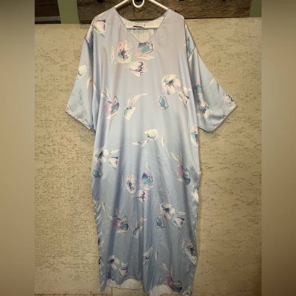 Vintage Mary McFadden Kaftan Mumu Floral OS Long - Picture 1 of 14